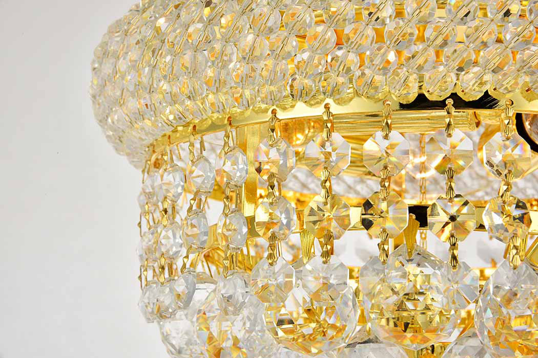 Elegant Flush Mount Light - Gold, L 10" (V1800F10G-RC)