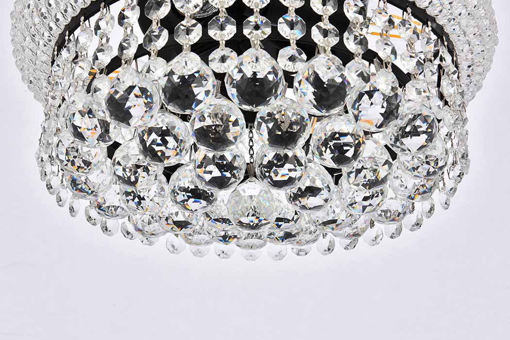 Elegant Flush Mount Light - Black, L 12" (V1800F12BK-RC)