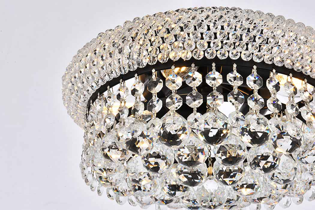 Elegant Flush Mount Light - Black, L 12" (V1800F12BK-RC)