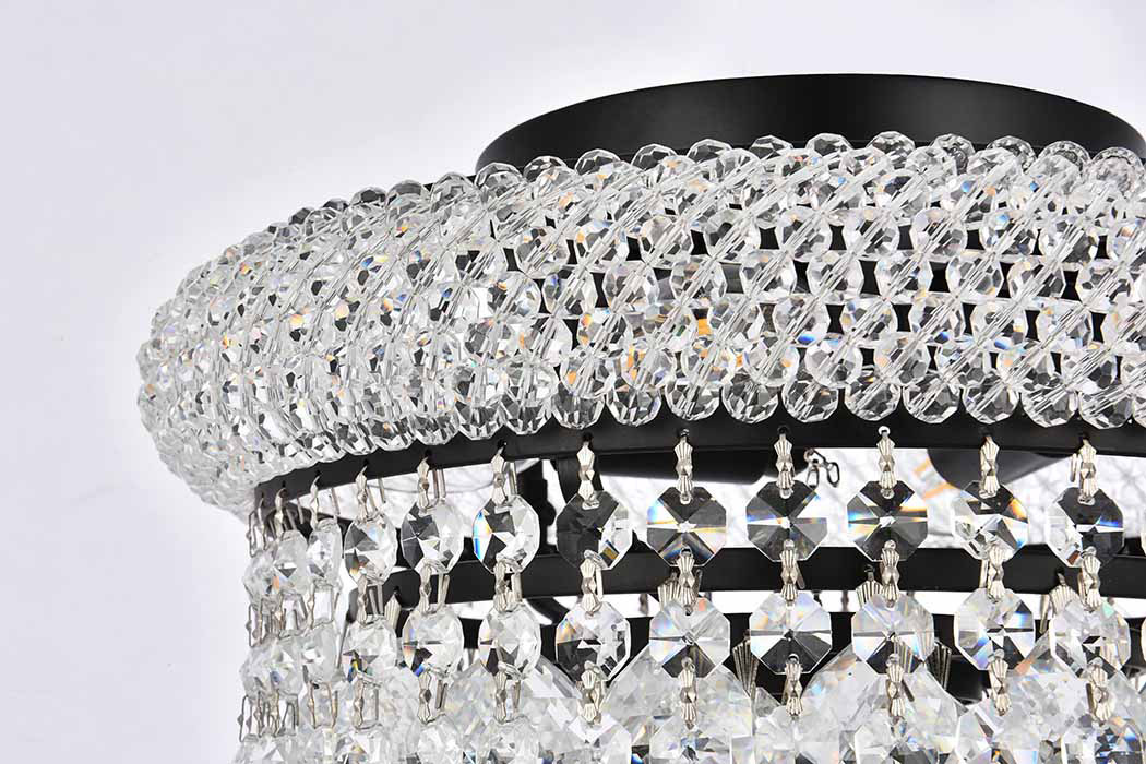 Elegant Flush Mount Light - Black, L 12" (V1800F12BK-RC)