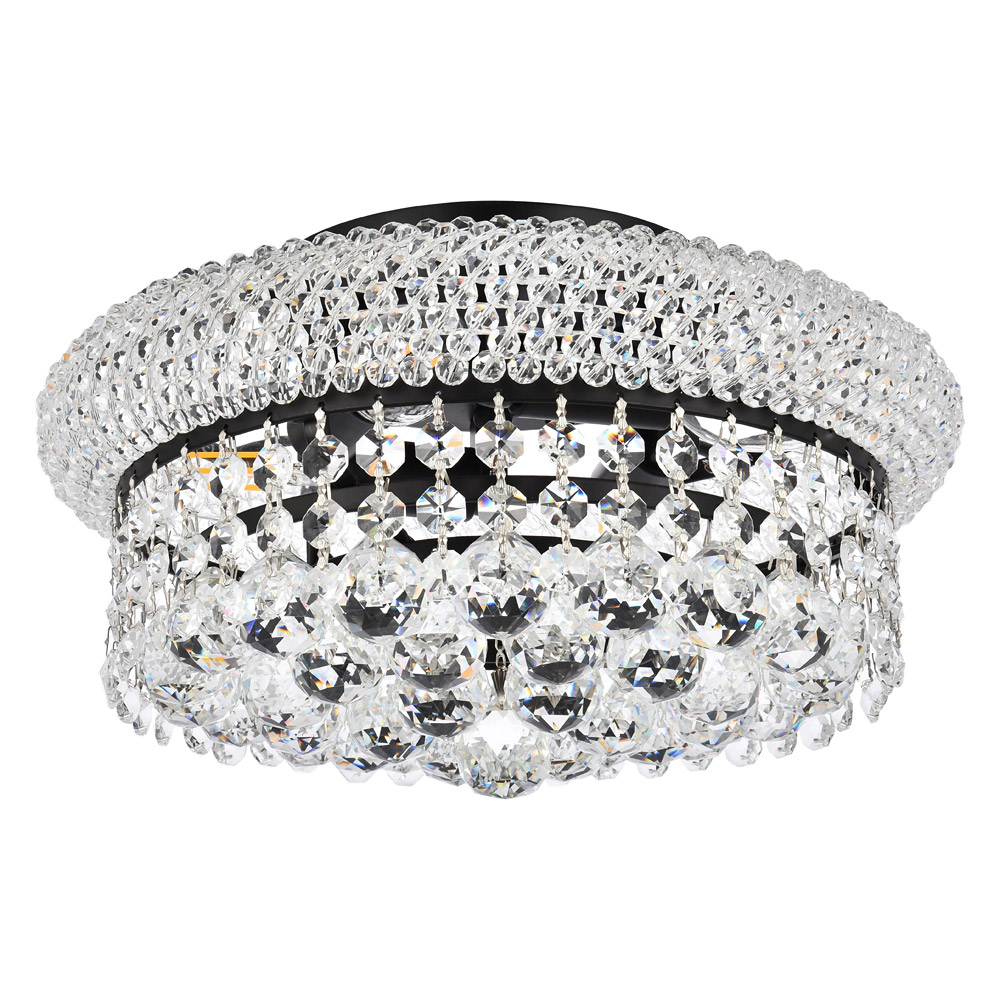 Elegant Flush Mount Light - Black, L 12" (V1800F12BK-RC)