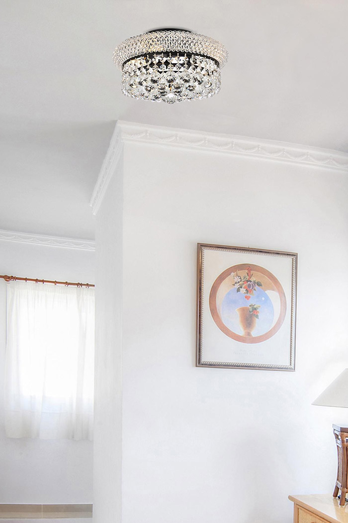 Elegant Flush Mount Light - Black, L 12" (V1800F12BK-RC)