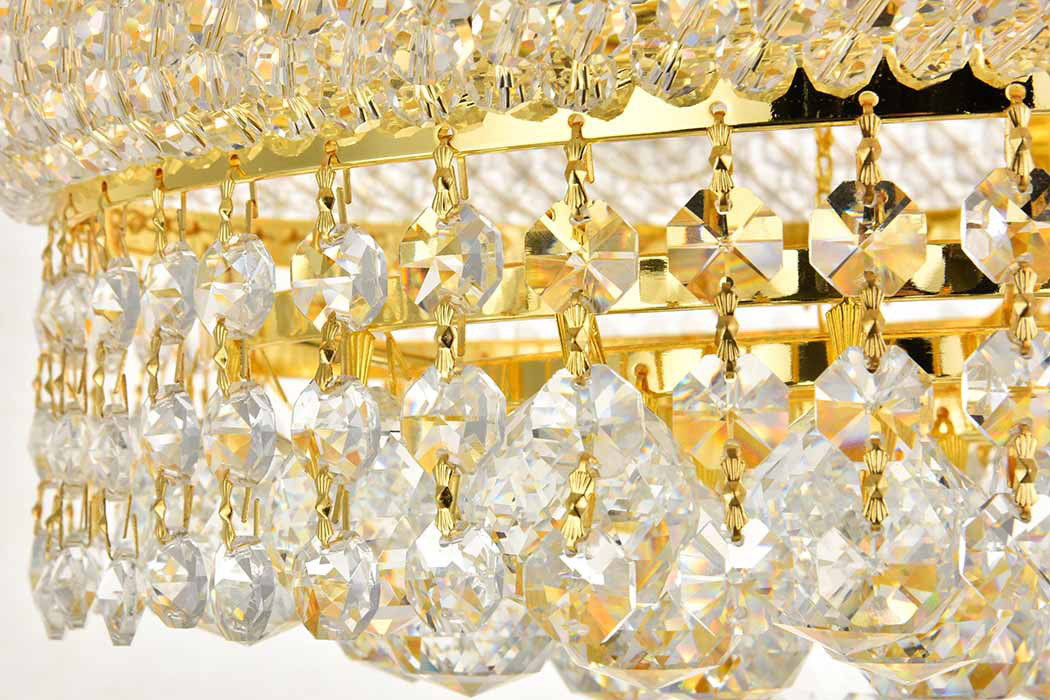 Elegant Flush Mount Light - Gold, L 12" (V1800F12G-RC)
