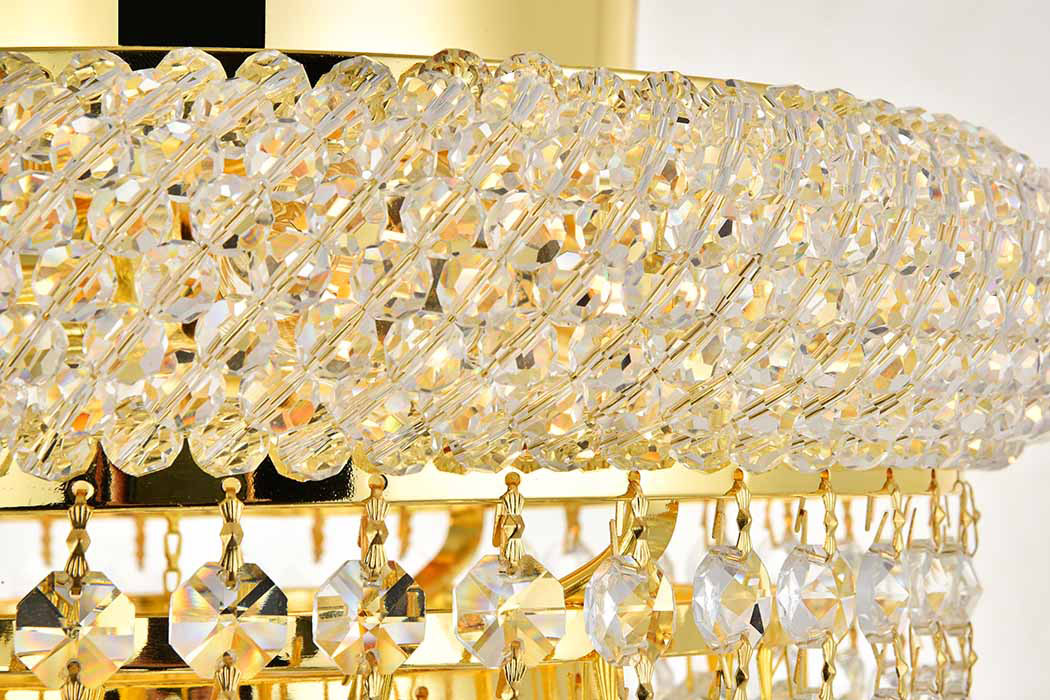 Elegant Flush Mount Light - Gold, L 12" (V1800F12G-RC)