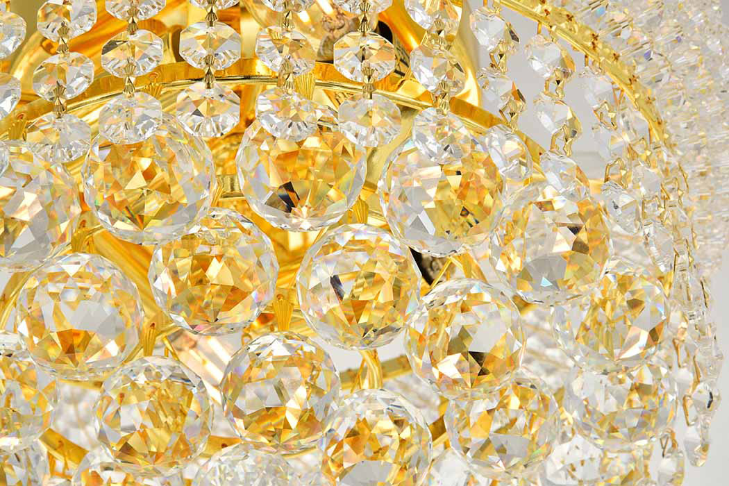 Elegant Flush Mount Light - Gold, L 12" (V1800F12G-RC)