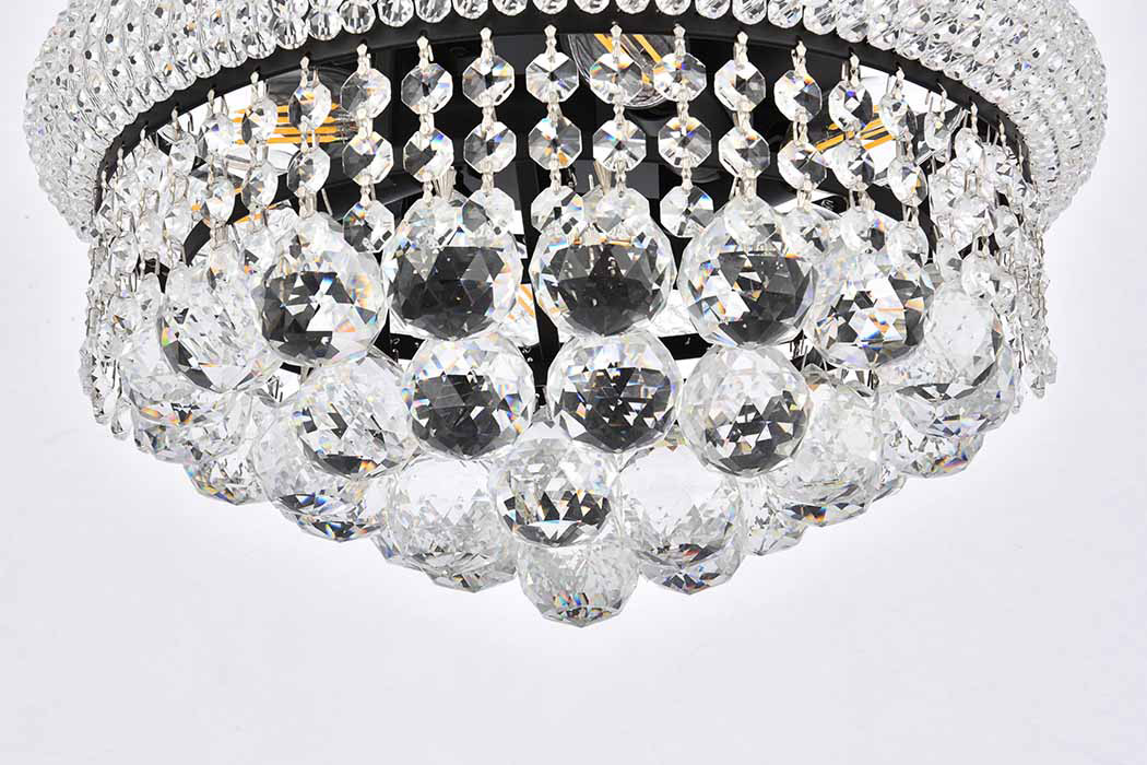 Elegant Flush Mount Light - Black, L 14" (V1800F14BK-RC)
