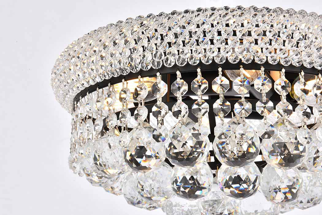Elegant Flush Mount Light - Black, L 14" (V1800F14BK-RC)