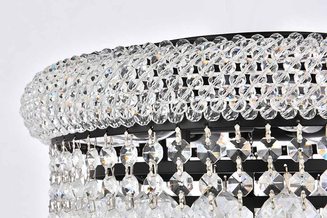 Elegant Flush Mount Light - Black, L 14" (V1800F14BK-RC)