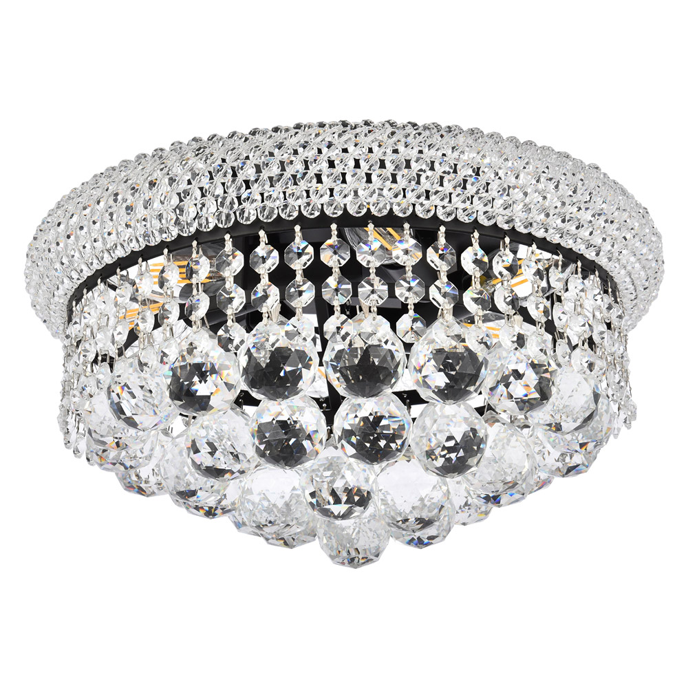 Elegant Flush Mount Light - Black, L 14" (V1800F14BK-RC)
