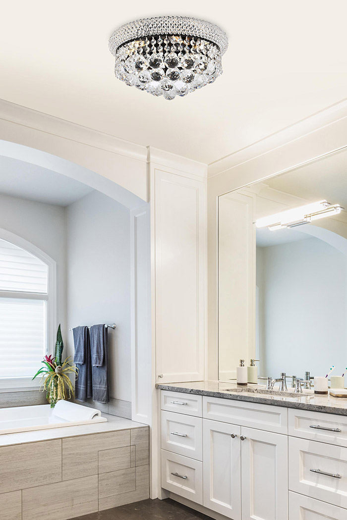 Elegant Flush Mount Light - Black, L 14" (V1800F14BK-RC)