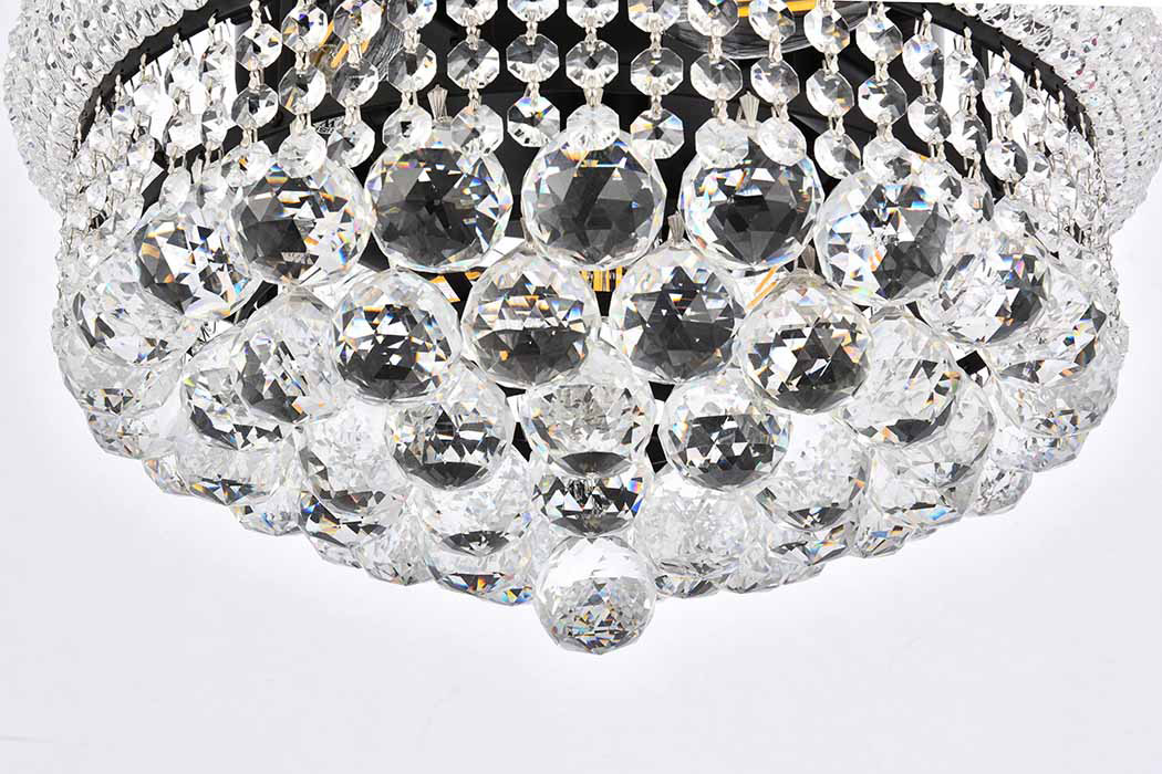 Elegant Flush Mount Light - Black, L 16" (V1800F16BK-RC)