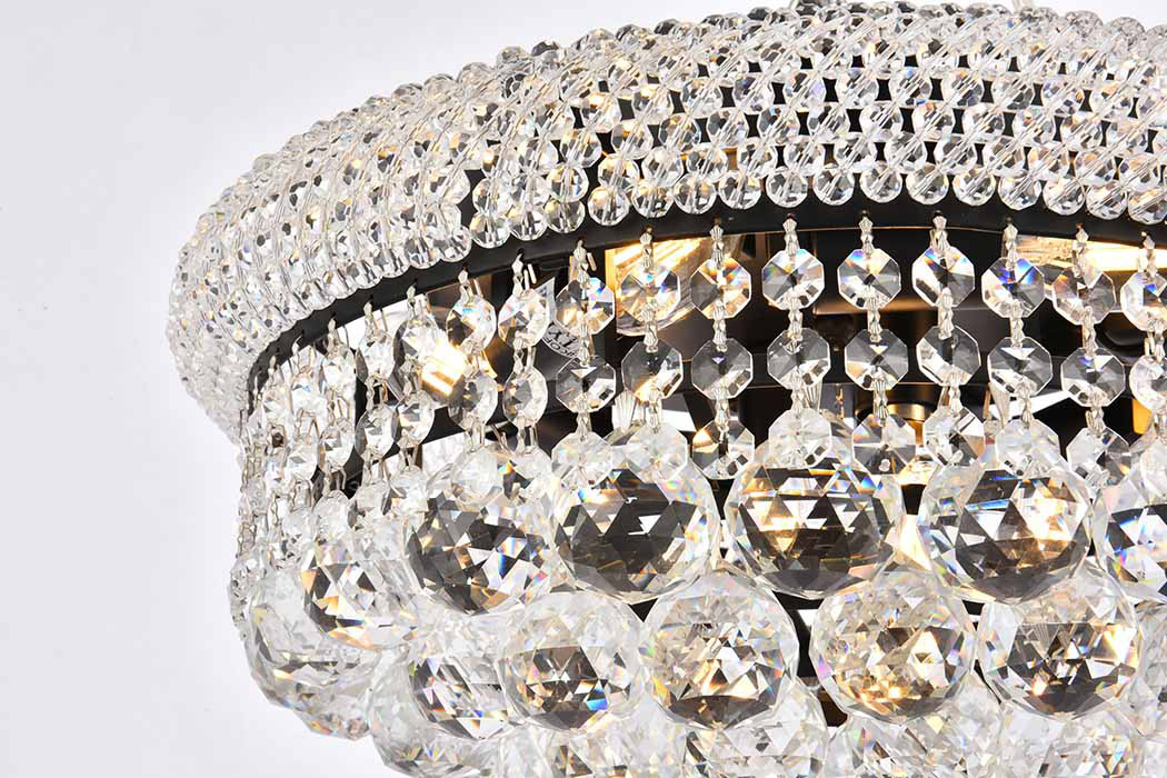 Elegant Flush Mount Light - Black, L 16" (V1800F16BK-RC)