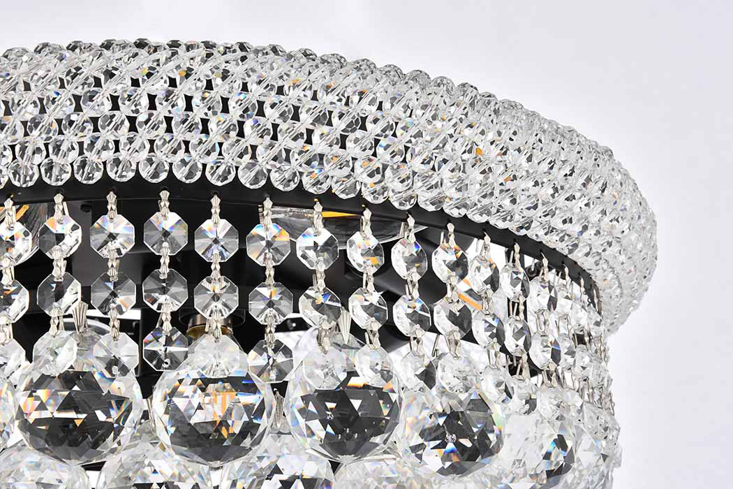 Elegant Flush Mount Light - Black, L 16" (V1800F16BK-RC)