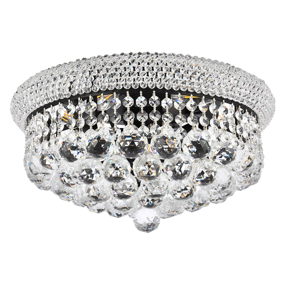 Elegant Flush Mount Light - Black, L 16" (V1800F16BK-RC)
