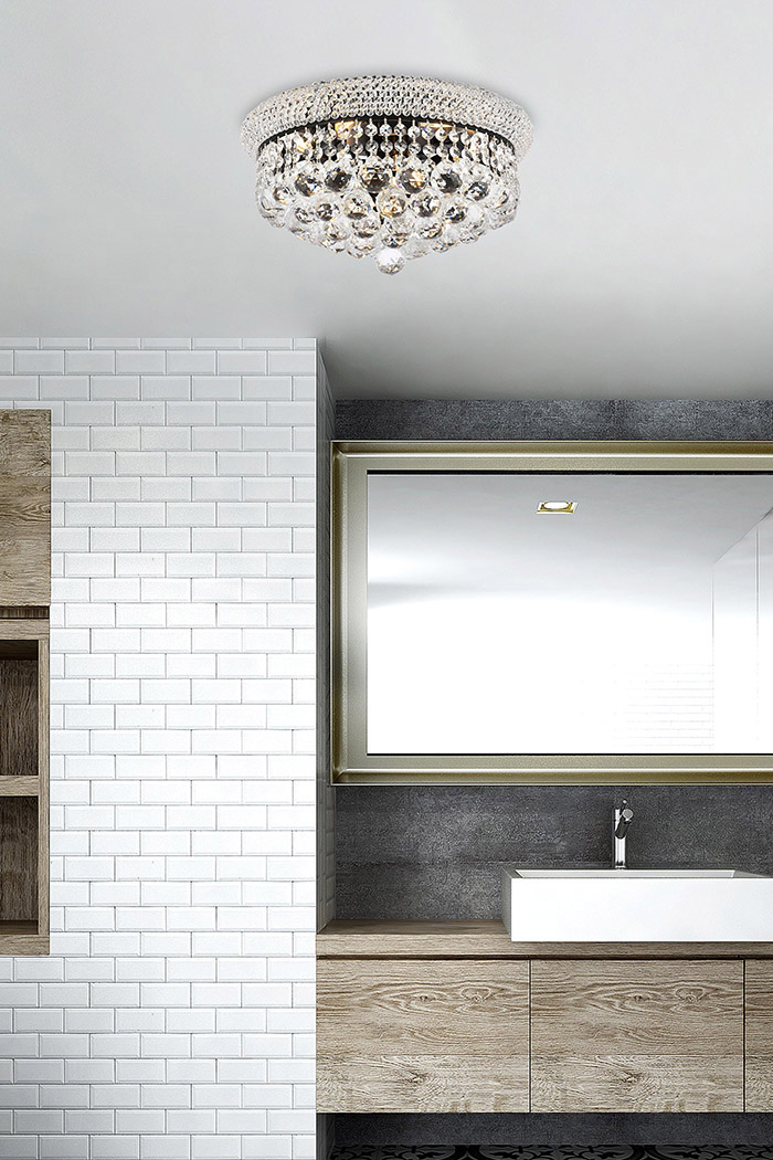 Elegant Flush Mount Light - Black, L 16" (V1800F16BK-RC)
