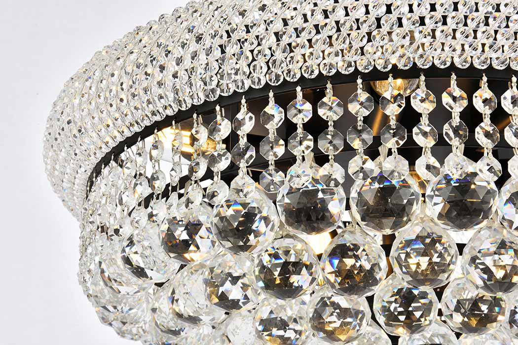 Elegant Flush Mount Light - Black, L 20" (V1800F20BK-RC)