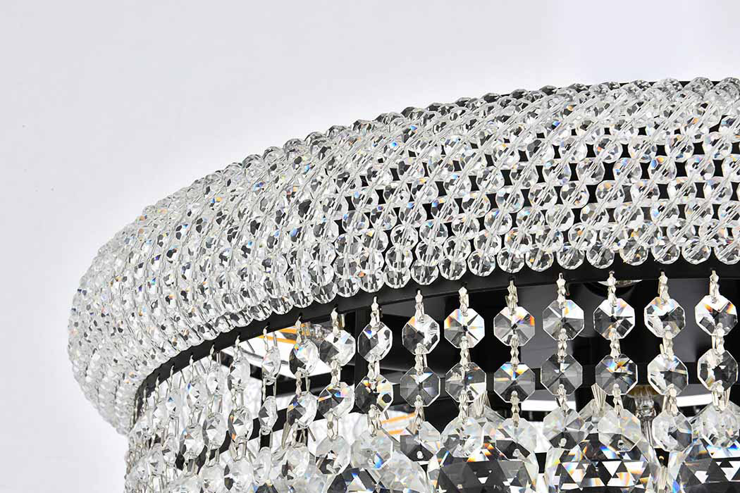 Elegant Flush Mount Light - Black, L 20" (V1800F20BK-RC)
