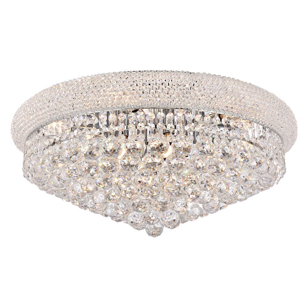 Elegant Flush Mount Light - Chrome/EC, L 24" (V1800F24C-EC)