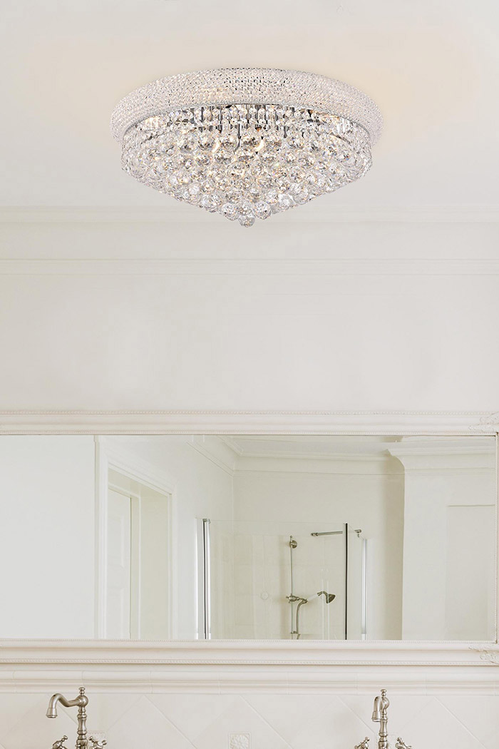 Elegant Flush Mount Light - Chrome/RC, L 24" (V1800F24C-RC)