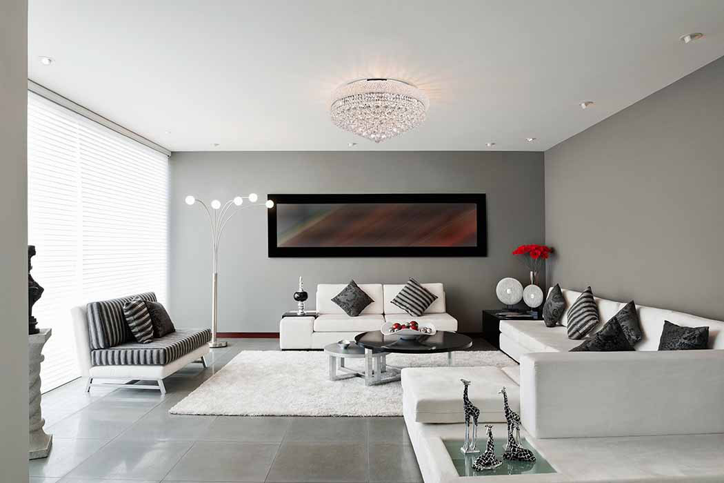 Elegant Flush Mount Light - Chrome, L 28" (V1800F28C-RC)