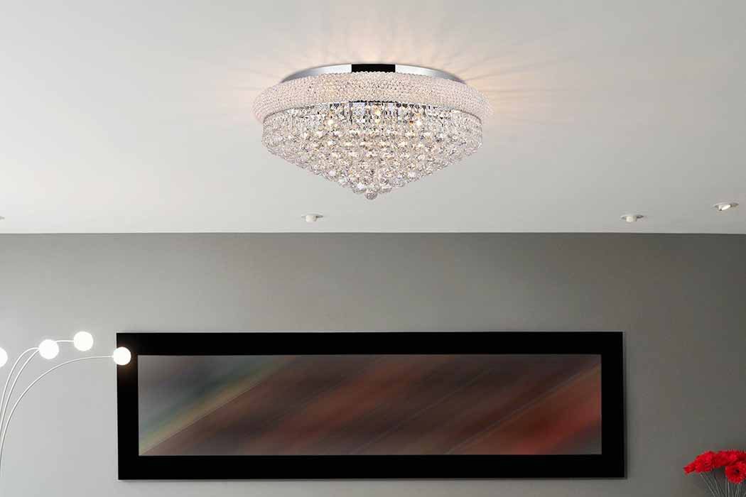 Elegant Flush Mount Light - Chrome, L 28" (V1800F28C-RC)