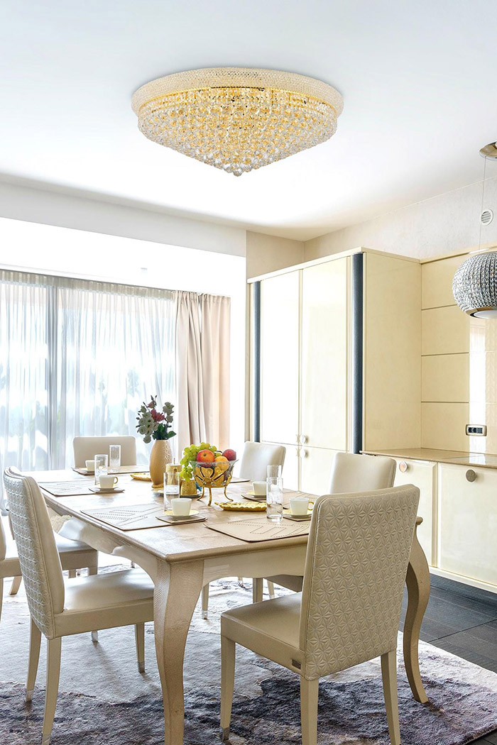 Elegant Flush Mount Light - Gold, L 36" (V1800F36G-RC)