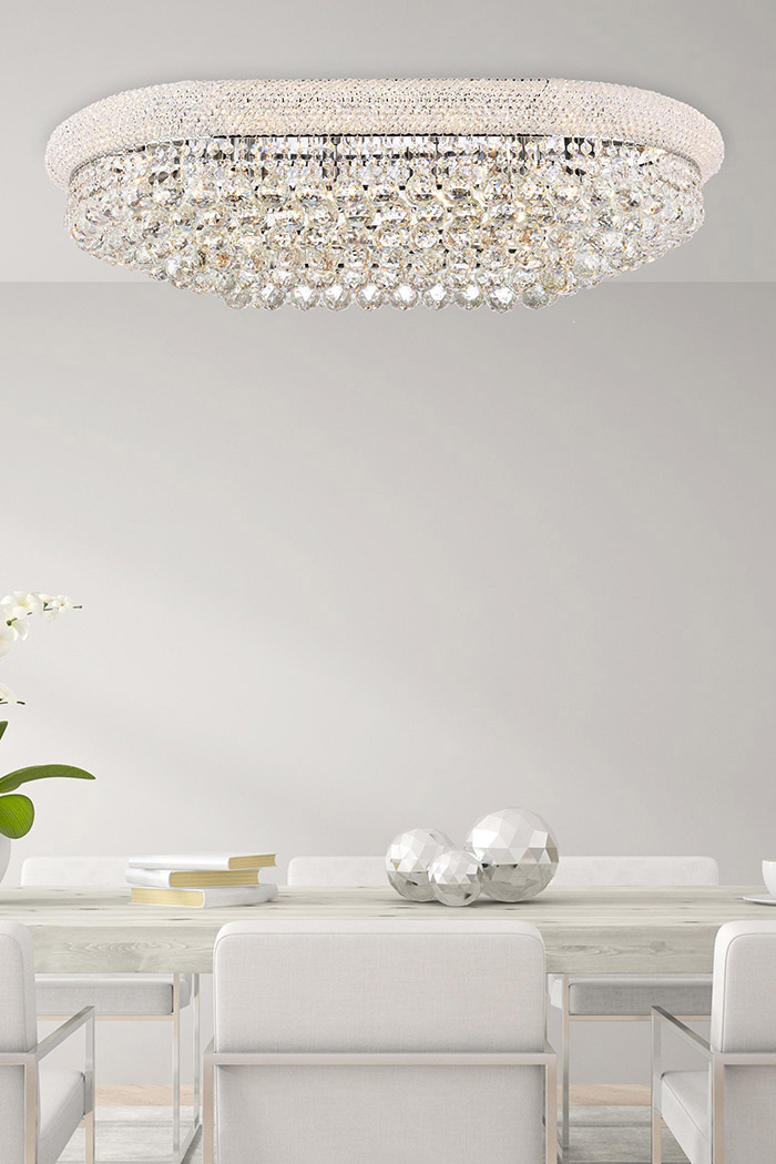 Elegant Flush Mount Light - Chrome, L 36" (V1800F36SC-RC)