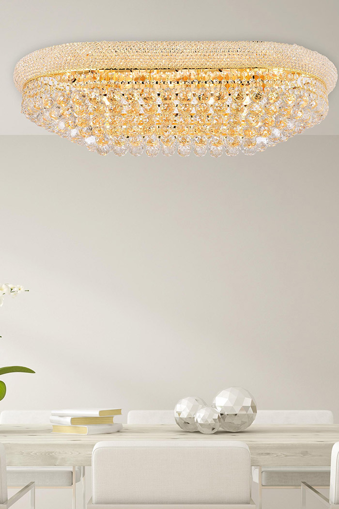 Elegant Flush Mount Light - Gold/RC, L 36" (V1800F36SG-RC)