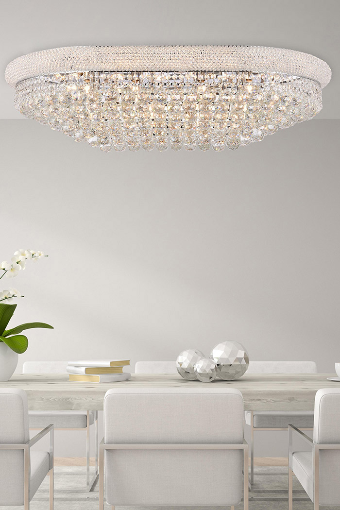 Elegant Flush Mount Light - Chrome, L 40" (V1800F40SC-RC)