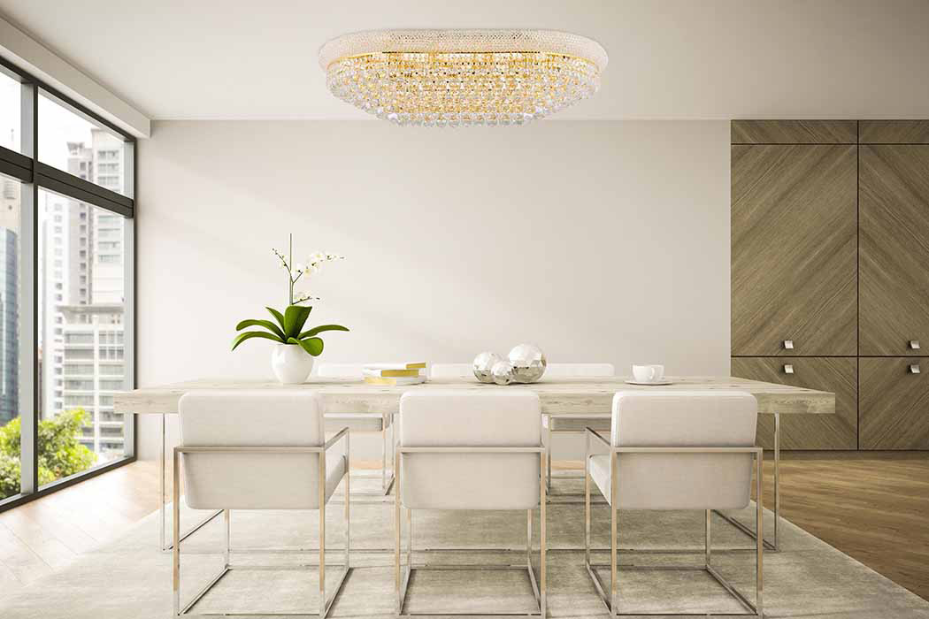 Elegant Flush Mount Light - Gold, L 40" (V1800F40SG-RC)