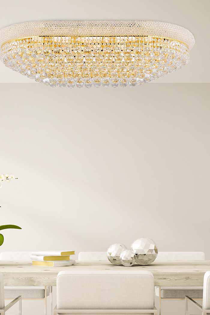 Elegant Flush Mount Light - Gold, L 40" (V1800F40SG-RC)