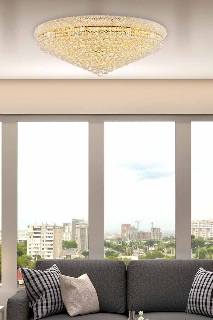 Elegant Flush Mount Light - Gold, L 42" (V1800F42G-RC)