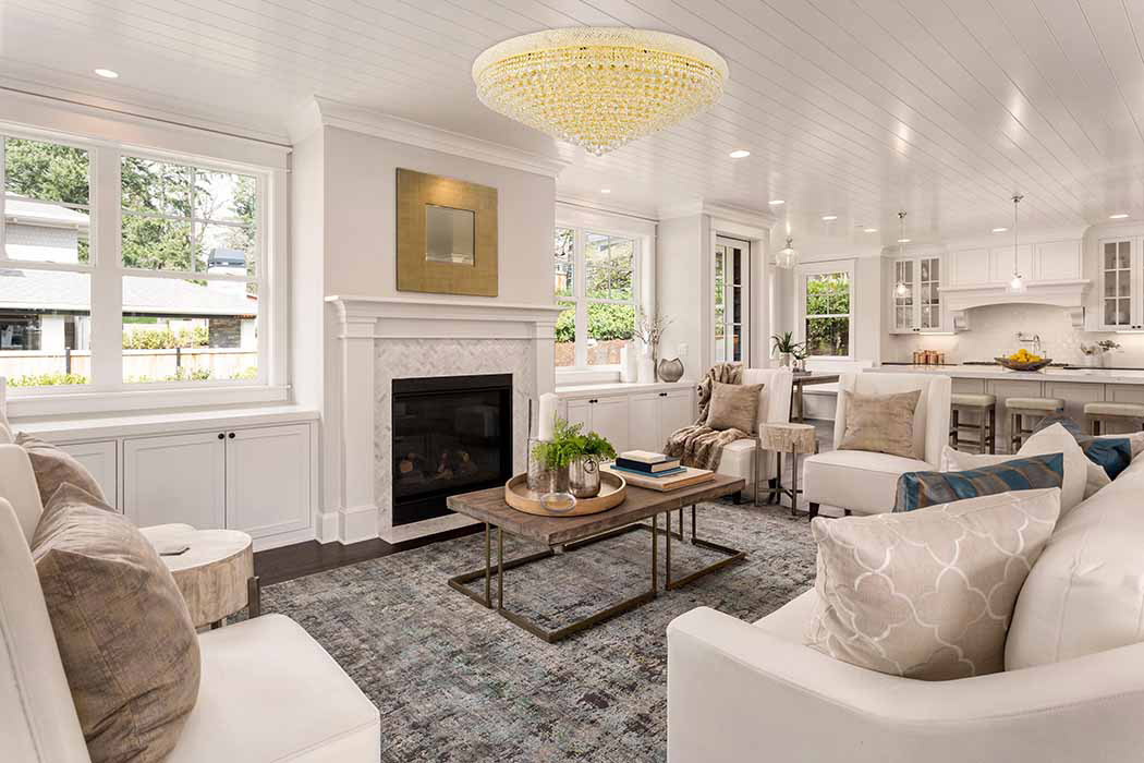 Elegant Flush Mount Light - Gold, L 48" (V1800F48G-RC)