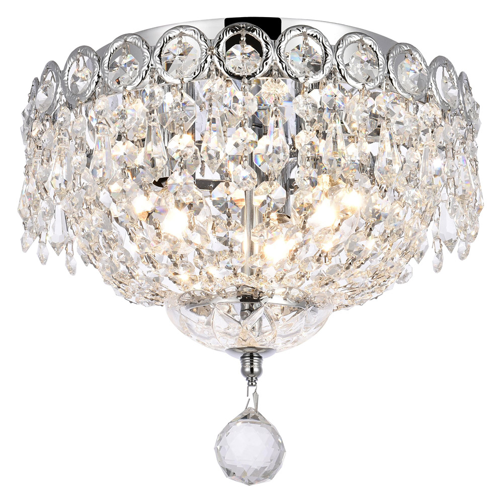 Elegant Flush Mount Light - Chrome, L 10" (V1900F10C-RC)