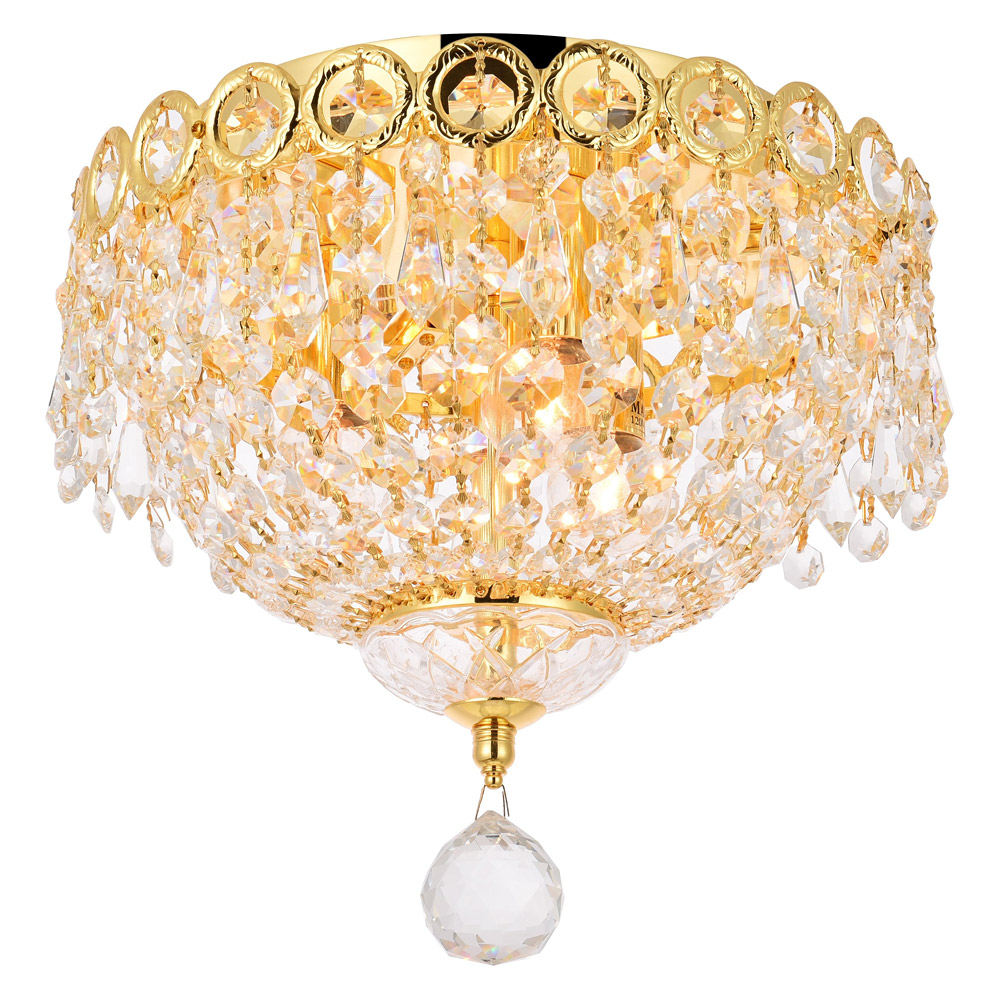 Elegant Flush Mount Light - Gold, L 10" (V1900F10G-RC)