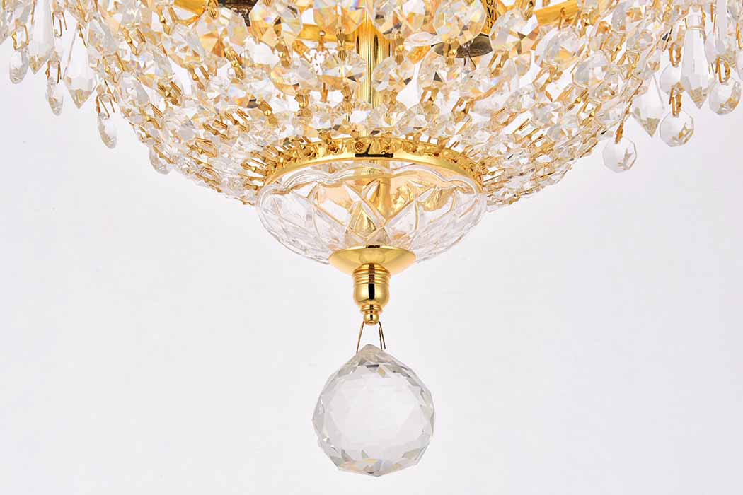 Elegant Flush Mount Light - Gold, L 10" (V1900F10G-RC)