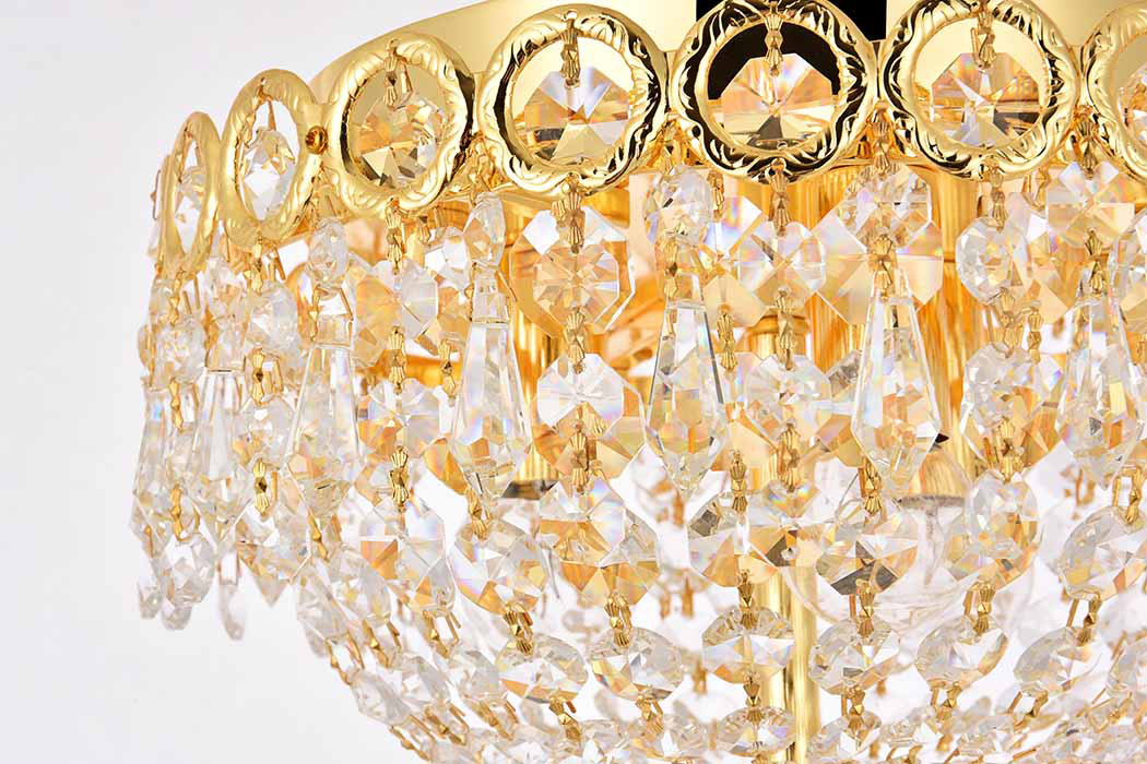Elegant Flush Mount Light - Gold, L 10" (V1900F10G-RC)
