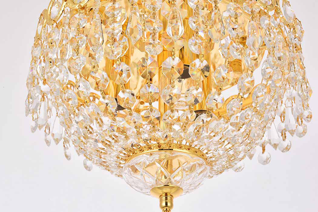 Elegant Flush Mount Light - Gold, L 10" (V1900F10G-RC)