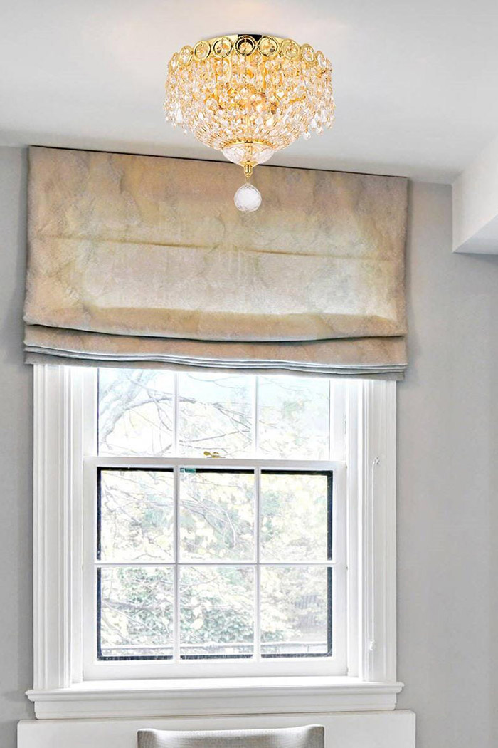 Elegant Flush Mount Light - Gold, L 10" (V1900F10G-RC)