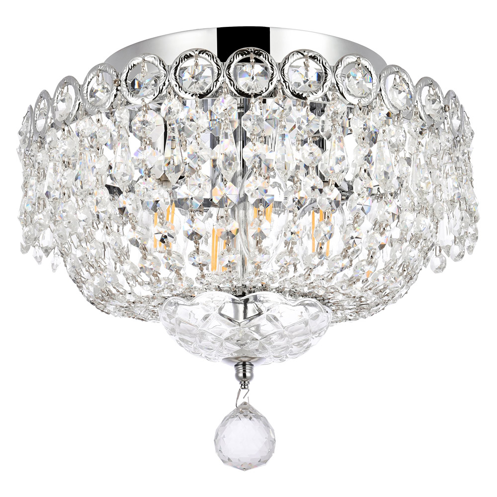 Elegant Flush Mount Light - Chrome, L 12" (V1900F12C-RC)