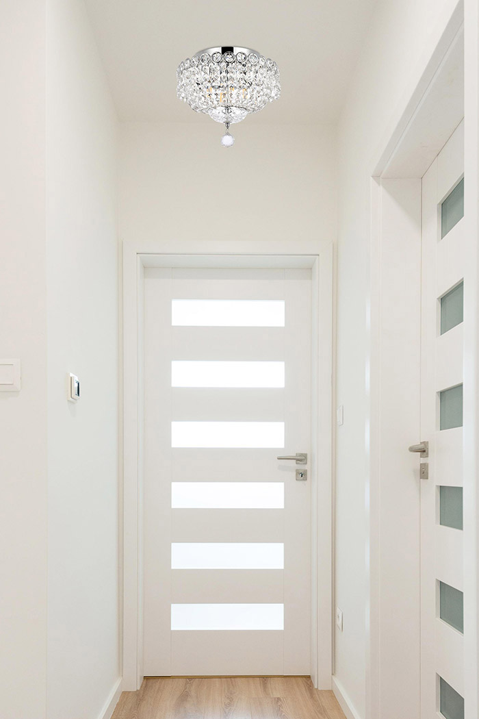 Elegant Flush Mount Light - Chrome, L 12" (V1900F12C-RC)