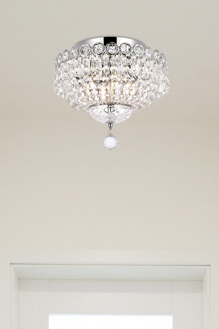 Elegant Flush Mount Light - Chrome, L 12" (V1900F12C-RC)