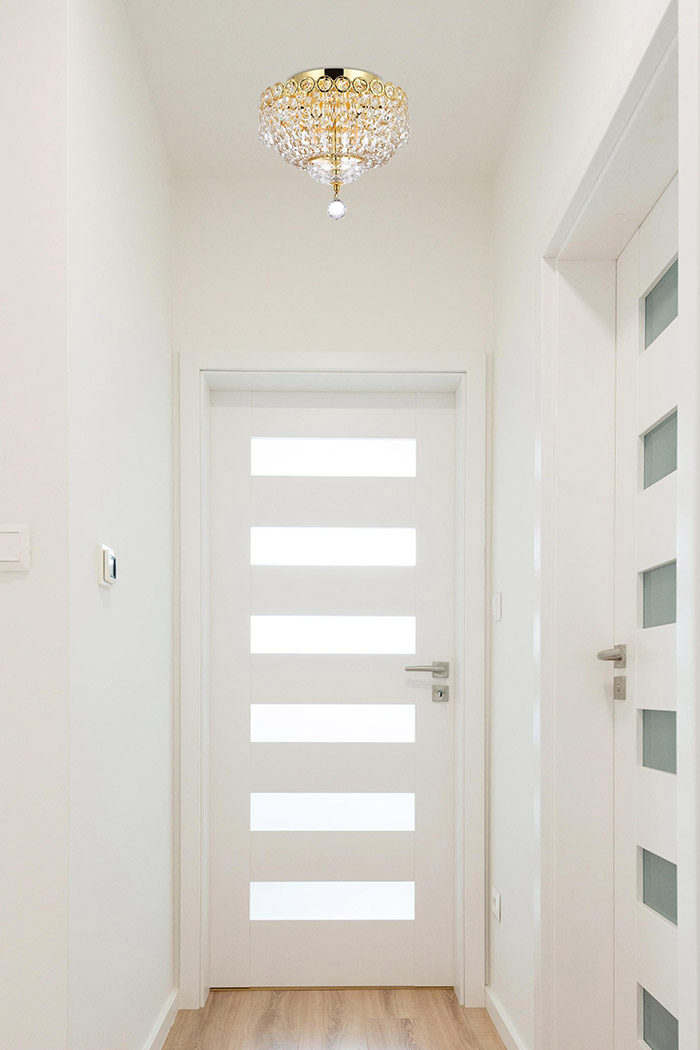 Elegant Flush Mount Light - Gold/EC, L 12" (V1900F12G-EC)