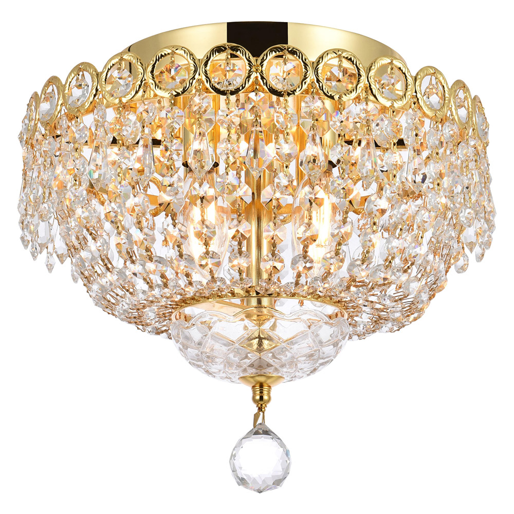 Elegant Flush Mount Light - Gold/RC, L 12" (V1900F12G-RC)
