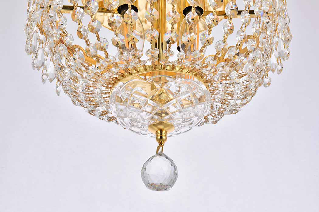 Elegant Flush Mount Light - Gold/RC, L 12" (V1900F12G-RC)