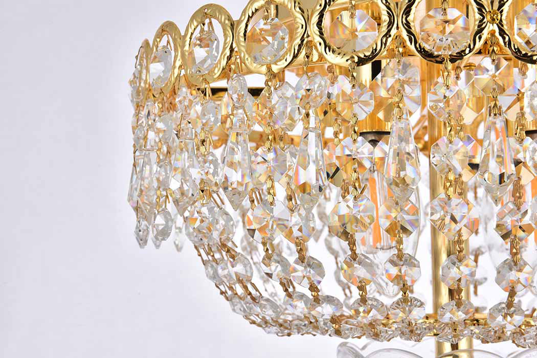 Elegant Flush Mount Light - Gold/RC, L 12" (V1900F12G-RC)