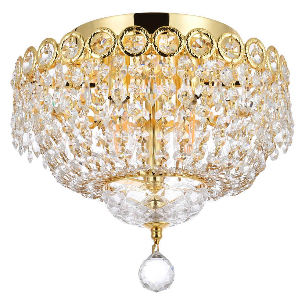 Elegant Flush Mount Light - Gold/RC, L 12" (V1900F12G-RC)