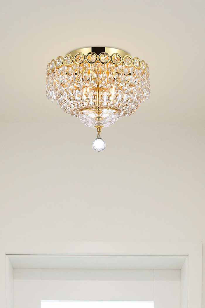 Elegant Flush Mount Light - Gold/RC, L 12" (V1900F12G-RC)