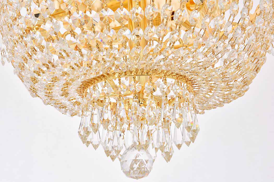 Elegant Flush Mount Light - Gold, L 16" (V1900F16G-RC)