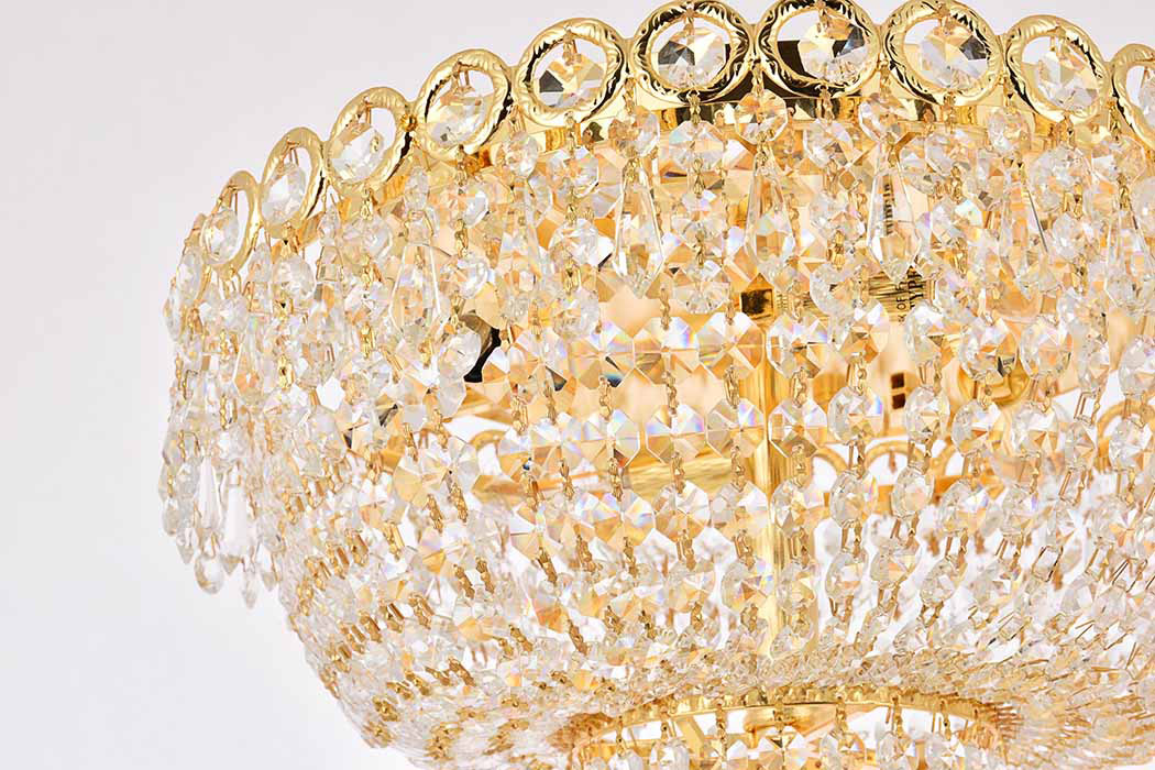 Elegant Flush Mount Light - Gold, L 16" (V1900F16G-RC)
